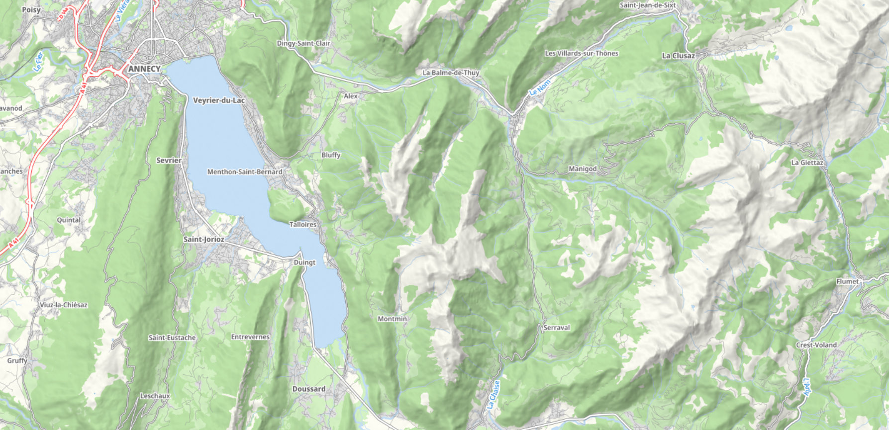 Carte du Lac d'Annecy